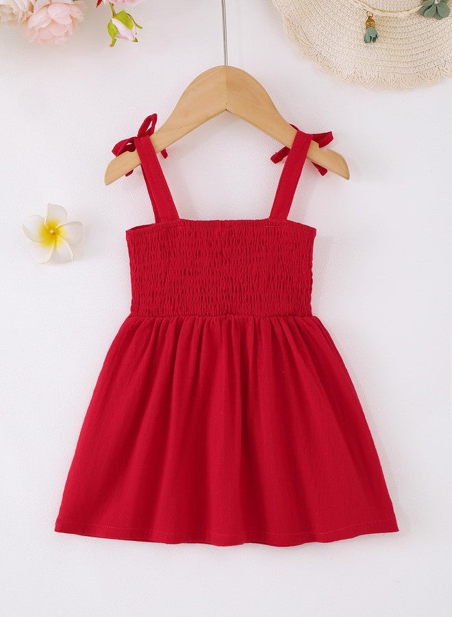 Mioglrie Baby Girl 6 9 Months Summer Dresses Infant Girls Clothes Red Strawberry Sundress Sleeveless Bow Decoration Halter Dress for Girls 6 12 Month - Image 3