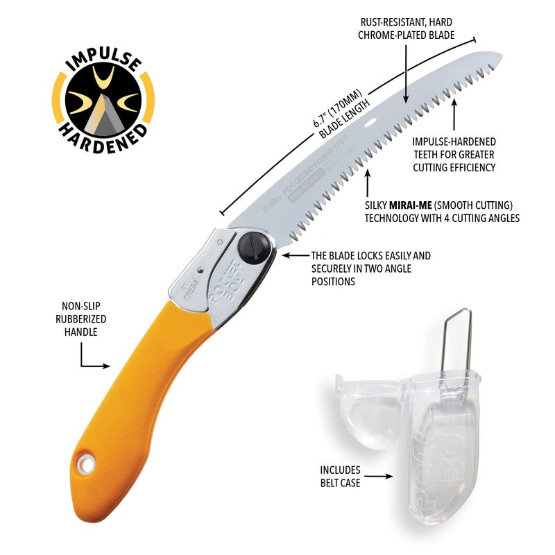 Silky Professional Series Pocketboy Curved Blade Folding Saw 170Mm Large Teeth (726-17) - Image 4