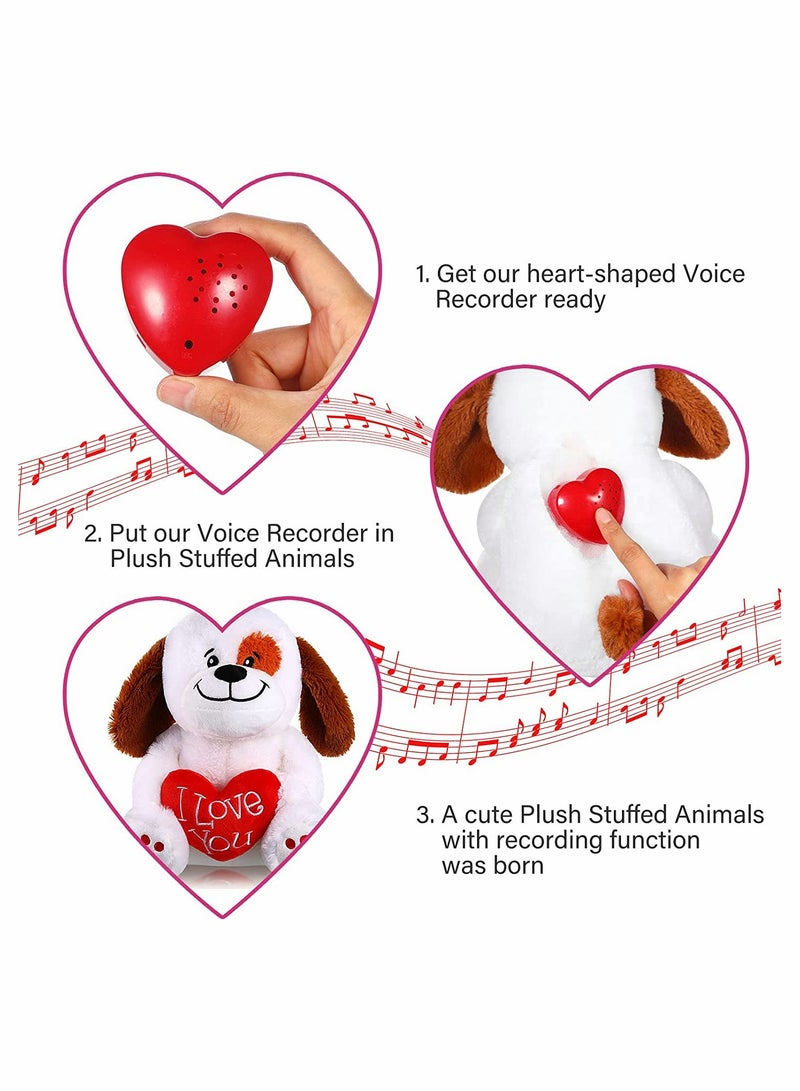 Zikra Voice Recorder for Stuffed Animal, 20 Seconds Stuffed Animal Voice Recorder Box, Bear Toy Push Button Sound Recorder, Heartbeat Recorder, Recording Device Sound Module for Toys, 4 Pcs (Red) - Image 2