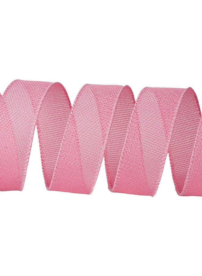 SDZMDL Pink Burlap Wired Ribbon 1-1/2 Inchx20 Yards, Ribbon with Wire Edge for Easter Big Bow, Wreath, Tree Decoration. - Image 2
