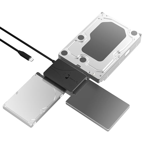 SABRENT USB TypeC to SSDSATAIDE 2535525INCH Hard Drive Converter with UL Power Supply LED Activity Lights 10TB Support USBDS12 - Image 1