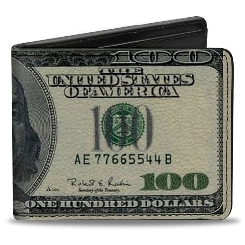 Buckle Down Buckle-Down Mens Bifold Wallet-100 Dollar Bills, Multicolor, 4.0 x 3.5 US - Image 1