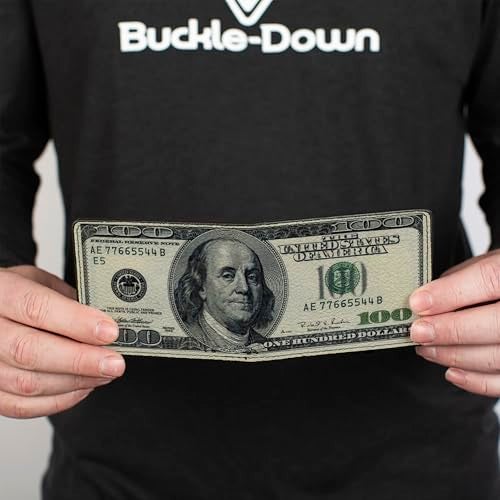 Buckle Down Buckle-Down Mens Bifold Wallet-100 Dollar Bills, Multicolor, 4.0 x 3.5 US - Image 4