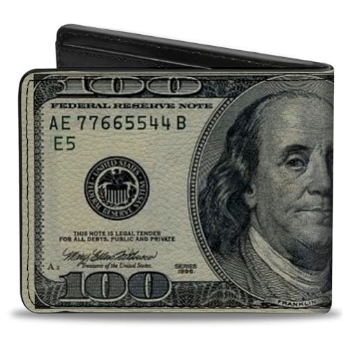 Buckle Down Buckle-Down Mens Bifold Wallet-100 Dollar Bills, Multicolor, 4.0 x 3.5 US - Image 2