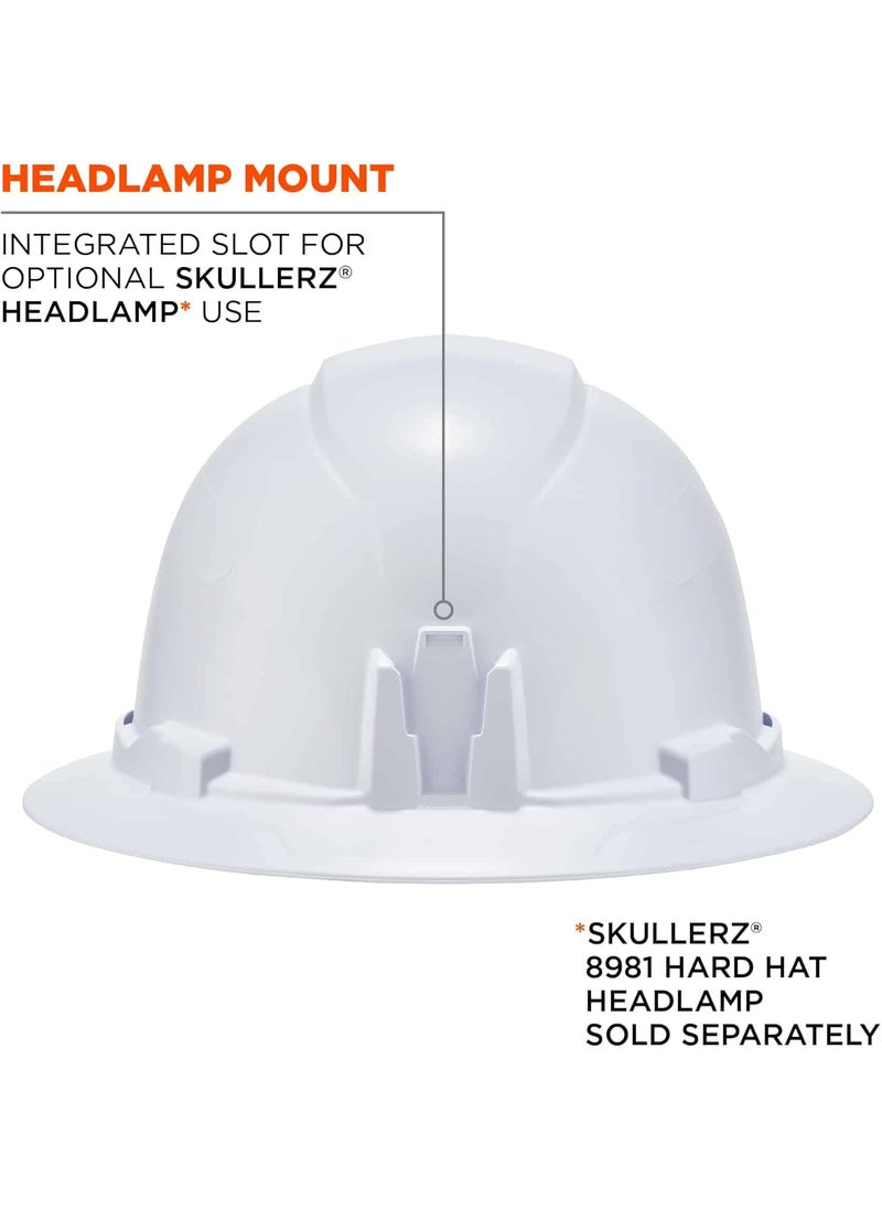 Ergodyne Ergodyne Skullerz 8971 Class E Hard Hat with Light Mount Full Brim Padded Top Pad and Sweatband Included ABS Hardhat  White  - Image 2