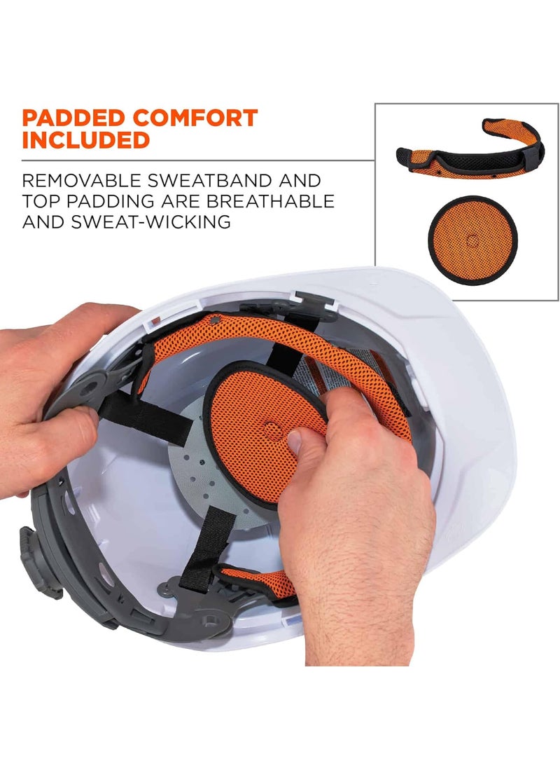 Ergodyne Ergodyne Skullerz 8971 Class E Hard Hat with Light Mount Full Brim Padded Top Pad and Sweatband Included ABS Hardhat  White  - Image 3