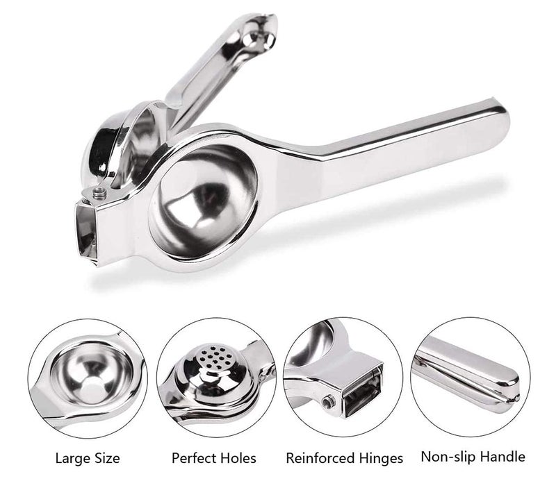 SANGOZ Super Stainless Steel Heavy Lemon Squeezer with Attached Bottle Opener Food Grade Extract Lemon Juice With Less Efforts Pack of 1 - Image 4