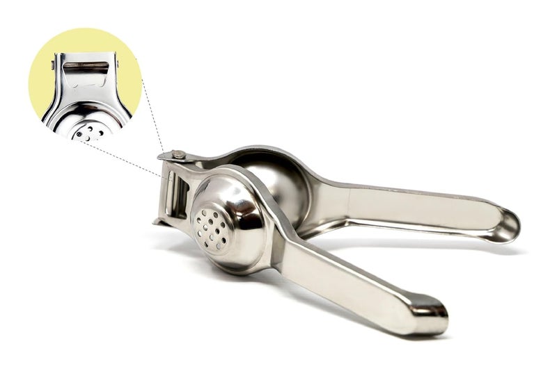 SANGOZ Super Stainless Steel Heavy Lemon Squeezer with Attached Bottle Opener Food Grade Extract Lemon Juice With Less Efforts Pack of 1 - Image 1