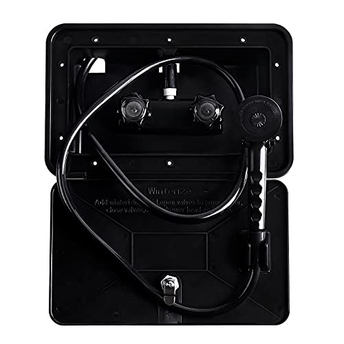 OYMOV RV Exterior Shower Box Kit with Lock for Outside, Outdoor Non-Metallic RV Accessories for RVs, Fifth Wheels, Motorhomes, Travel Trailers, Campers - Black - Image 1