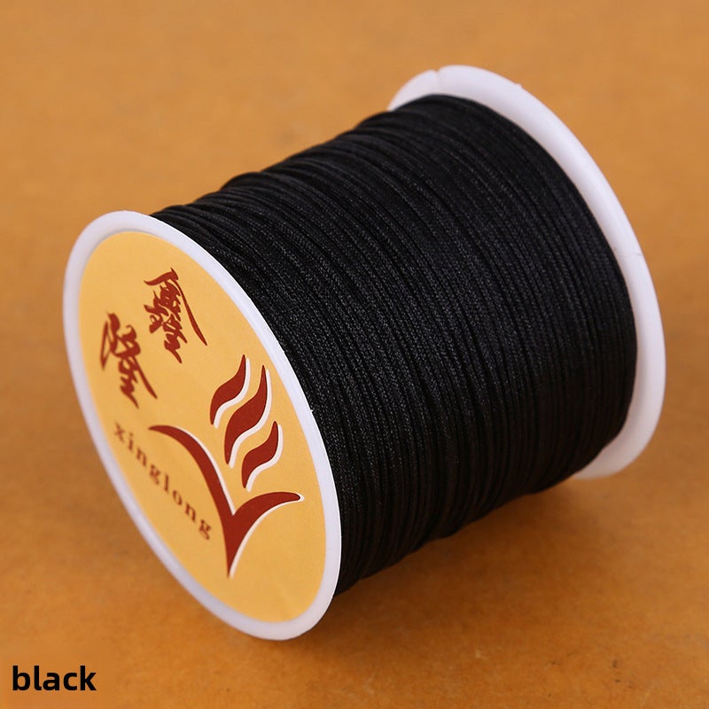 Hot Sale No.72 Taiwan Jade Cord DIY 0.8mm Chinese Knot Jewelry String The black line is about 50 meters long