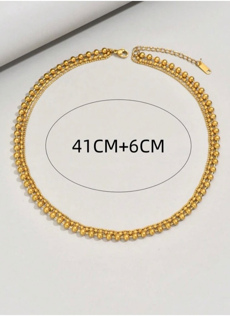 JewelryPalace Elegant Women’s Necklace Made Of Stainless Steel Coated With Gold In A Modern And Chic Design  - Image 4