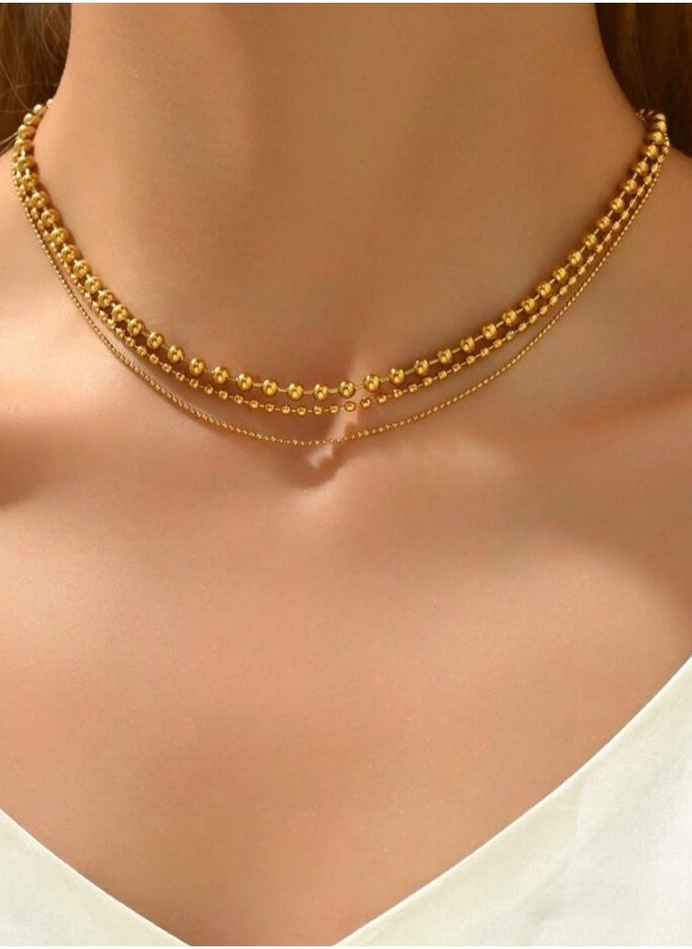 JewelryPalace Elegant Women’s Necklace Made Of Stainless Steel Coated With Gold In A Modern And Chic Design  - Image 1