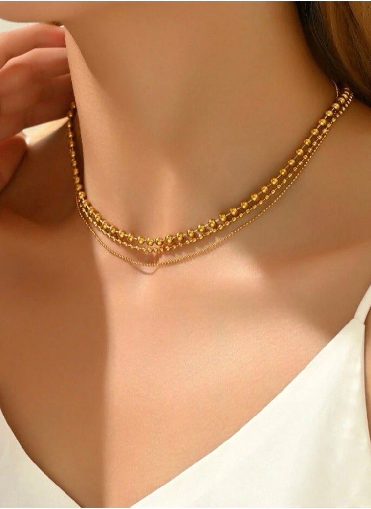 JewelryPalace Elegant Women’s Necklace Made Of Stainless Steel Coated With Gold In A Modern And Chic Design  - Image 2