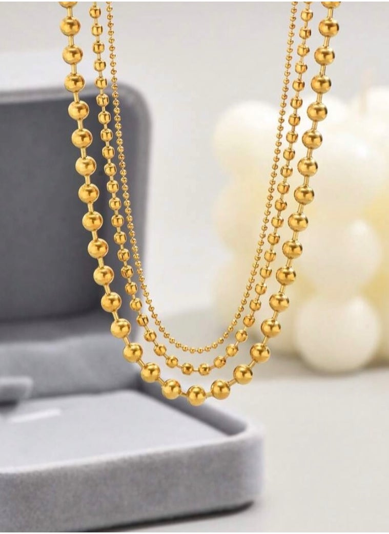 JewelryPalace Elegant Women’s Necklace Made Of Stainless Steel Coated With Gold In A Modern And Chic Design  - Image 3
