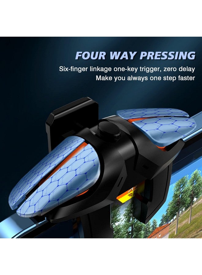 Mobile Game Controller, Sensitive Mobile Gaming Trigger Shooter With Six Finger Linkage For Iphone  Android, Controller Joysticks Aim  Fire Trigger Keys For Survival Rules/Knives Out - Image 3