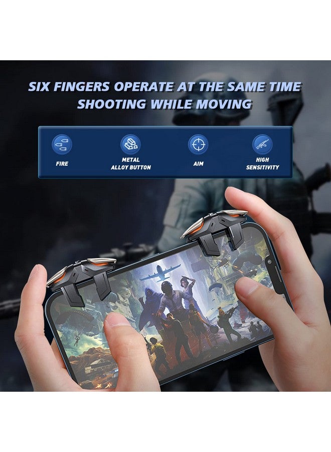 Mobile Game Controller, Sensitive Mobile Gaming Trigger Shooter With Six Finger Linkage For Iphone  Android, Controller Joysticks Aim  Fire Trigger Keys For Survival Rules/Knives Out - Image 2