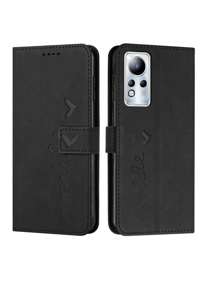 Zaboon Case For Infinix Note 11 Skin Feel Heart Pattern Leather Phone Case - Image 1
