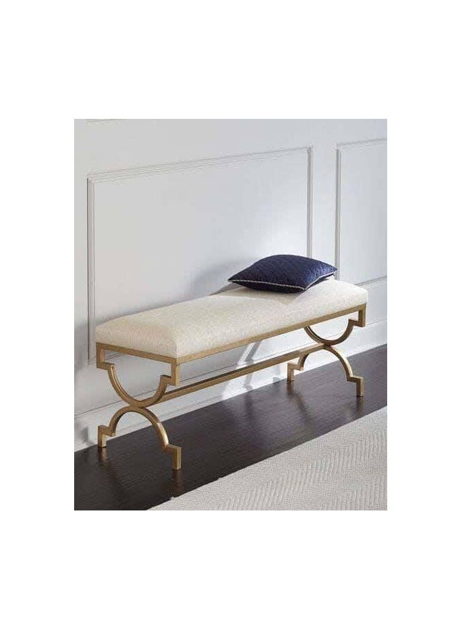 Iron bench - sponge upholstery - velvet fabric