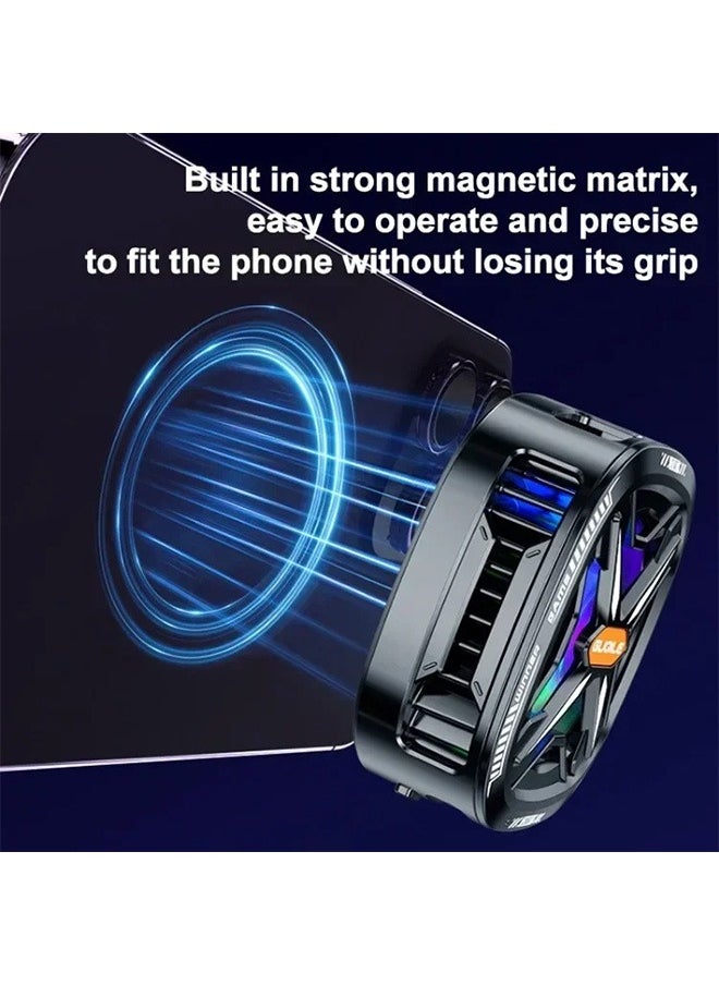 HaHaHai Phone Cooler ,Mobile Phone Cooler for Game Fan,Gaming Magnetic Back Clip Dual Purpose Phone Cooling Fan Digital display temperature Mobile Cooling Fan without Noise for Playing Games Tiktok for Universal iPhone/Android Smartphone  - Image 4