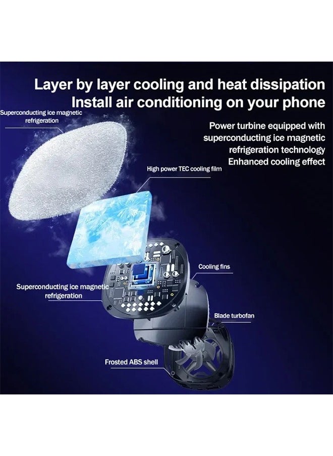 HaHaHai Phone Cooler ,Mobile Phone Cooler for Game Fan,Gaming Magnetic Back Clip Dual Purpose Phone Cooling Fan Digital display temperature Mobile Cooling Fan without Noise for Playing Games Tiktok for Universal iPhone/Android Smartphone  - Image 5