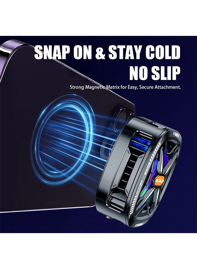 هاهاهاي مبرد الهاتف، مروحة تبريد للهاتف/iPad، مبرد الهاتف المحمول شبه الموصّل، عرض درجة الحرارة في الوقت الحقيقي، دورة الألوان مبرد الهاتف شبه الموصّل متوافق مع الهاتف/Switch/iPad، مناسب للألعاب، مدونة الفيديو الخارجية للهواتف الذكية iPhone/Android وiPad - Image 5