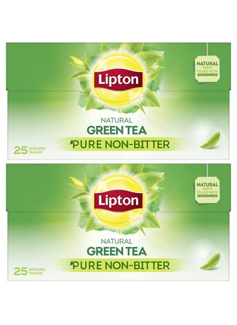 Green Tea Pure Non-Bitter All The Goodness Without The Bitterness 25 Bags 1.5grams Pack of 2