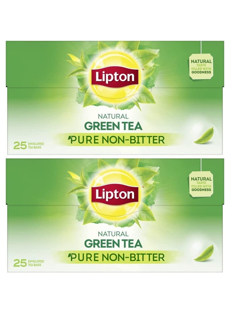Lipton - Green Tea Pure Non-Bitter All The Goodness Without The Bitterness 25 Bags 1.5grams Pack of 2 - Image 1