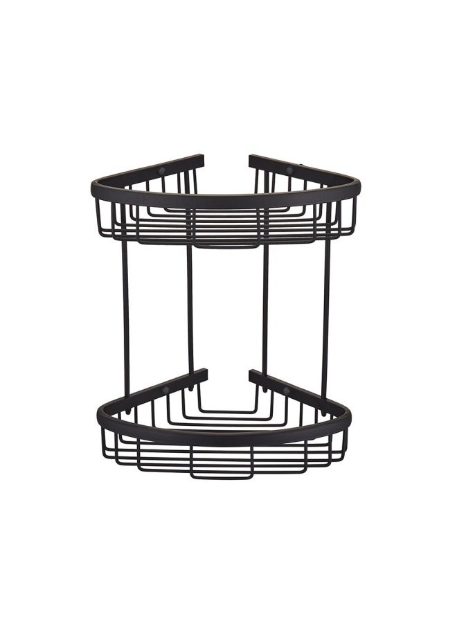 DANUBE HOME Milano Dora Ss Corner Two Layer Basket Matt Black - Made In China 