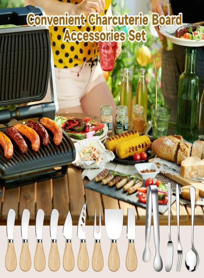 Homaisson 169 PCS Charcuterie Board Accessories Set, Cheese, Butter & Honey Spreader Knives Forks Spoons Serving Tongs Cocktail Picks Mini Bowls Flags for Party Platters & Dining - Image 2