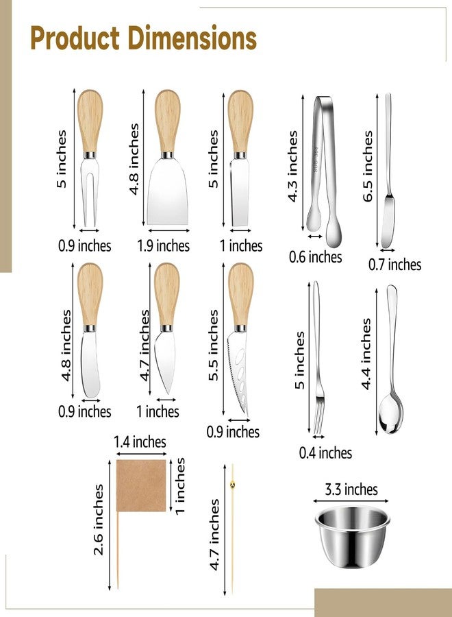 Homaisson 169 PCS Charcuterie Board Accessories Set, Cheese, Butter & Honey Spreader Knives Forks Spoons Serving Tongs Cocktail Picks Mini Bowls Flags for Party Platters & Dining - Image 4