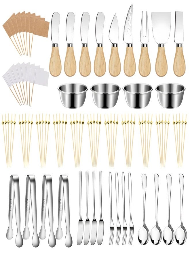 Homaisson 169 PCS Charcuterie Board Accessories Set, Cheese, Butter & Honey Spreader Knives Forks Spoons Serving Tongs Cocktail Picks Mini Bowls Flags for Party Platters & Dining - Image 1