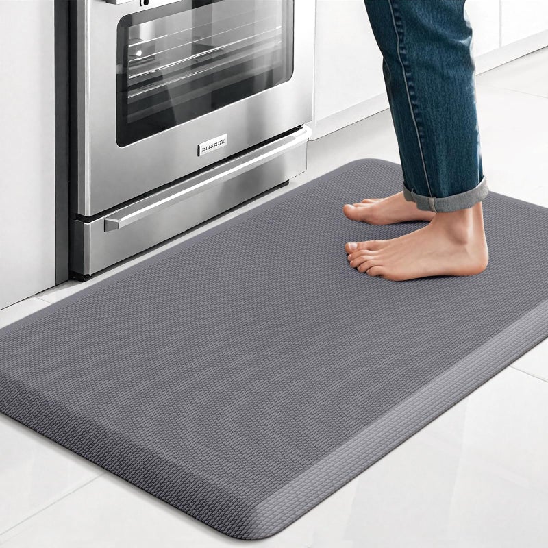 TranquilRelax Kitchen Mat Cushioned Thick Floor Comfort Mat with NonSlip Bottom Waterproof Stain Resistant Easy Clean Standing Desk Mat for Kitchen Sink Office 173x28 Grey - Image 2