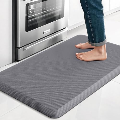 TranquilRelax Kitchen Mat Cushioned Thick Floor Comfort Mat with NonSlip Bottom Waterproof Stain Resistant Easy Clean Standing Desk Mat for Kitchen Sink Office 173x28 Grey - Image 1