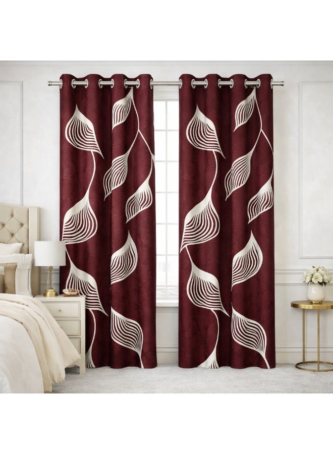 Bliss Casa Indigo Window Curtains 2 Pack 240 x 140 cm – Solid Eyelet Curtains for Bedroom & Living Room – Premium Fabric Home Drapes - Image 1