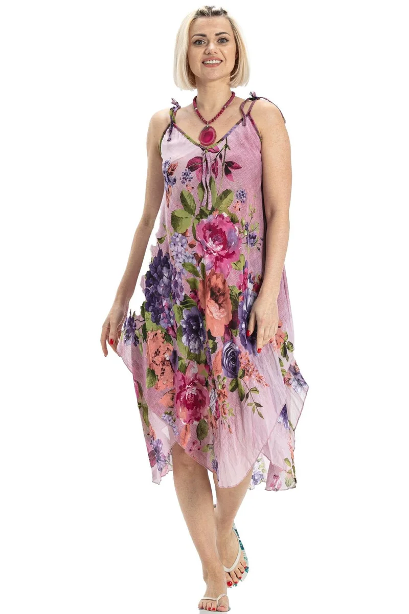 اليش شيل بيزي Floral Chiffon Dress