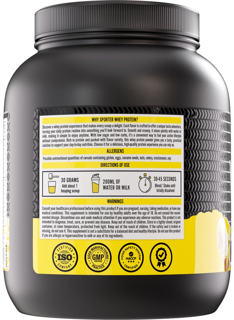 Sporter Whey Protein Powder - High Primary Source Protein 22.5 Grams for Muscle Building, Support & Recovery - Vanilla Ice Cream - Image 3