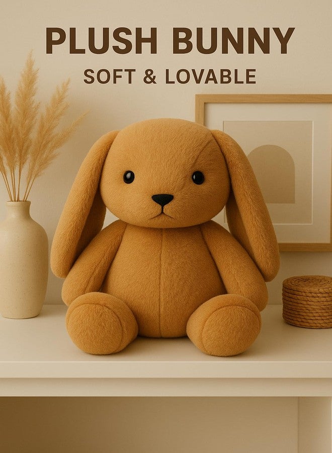SARO Plush Bunny Stuffed Animal, Soft Caramel Brown Rabbit, Large Floppy Ears, Kids Cuddly Toy - Image 4
