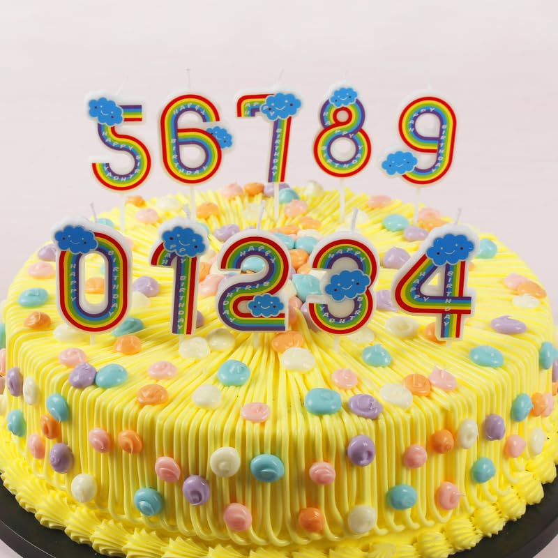 Juzfun Birthday Candles for Kids Number for 7th Year Unicorn Party Cake Topper Decoration Seventh Wedding Anniversary Size - Height 5 CM x Width 3 CM - Image 3
