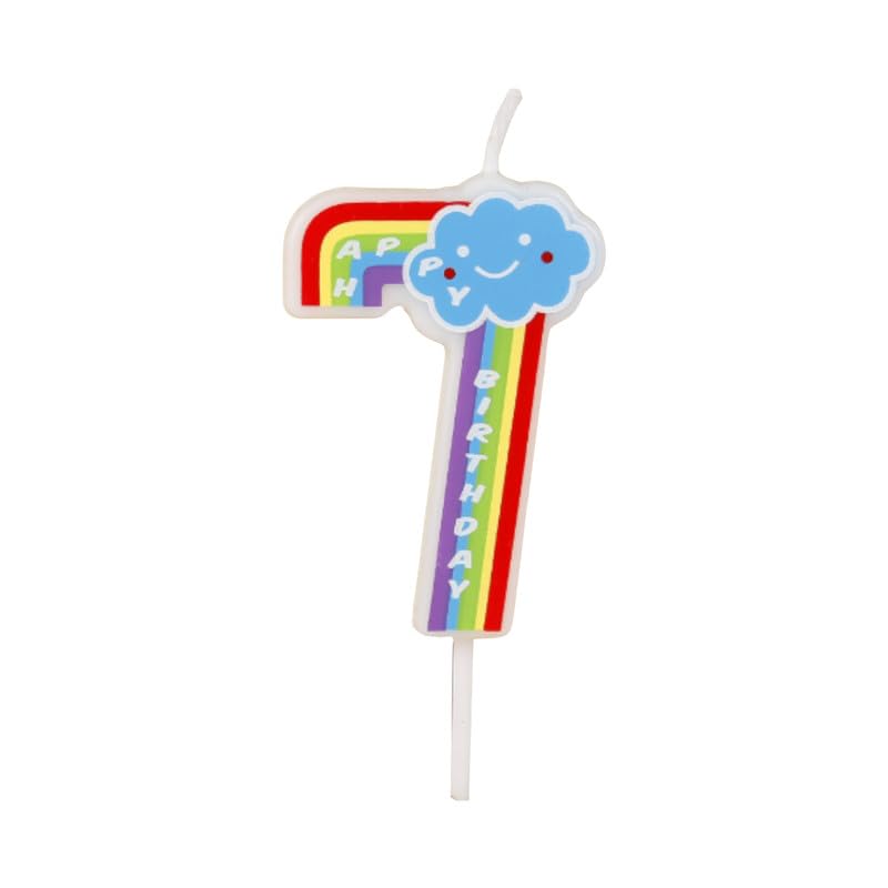 Juzfun Birthday Candles for Kids Number for 7th Year Unicorn Party Cake Topper Decoration Seventh Wedding Anniversary Size - Height 5 CM x Width 3 CM - Image 2