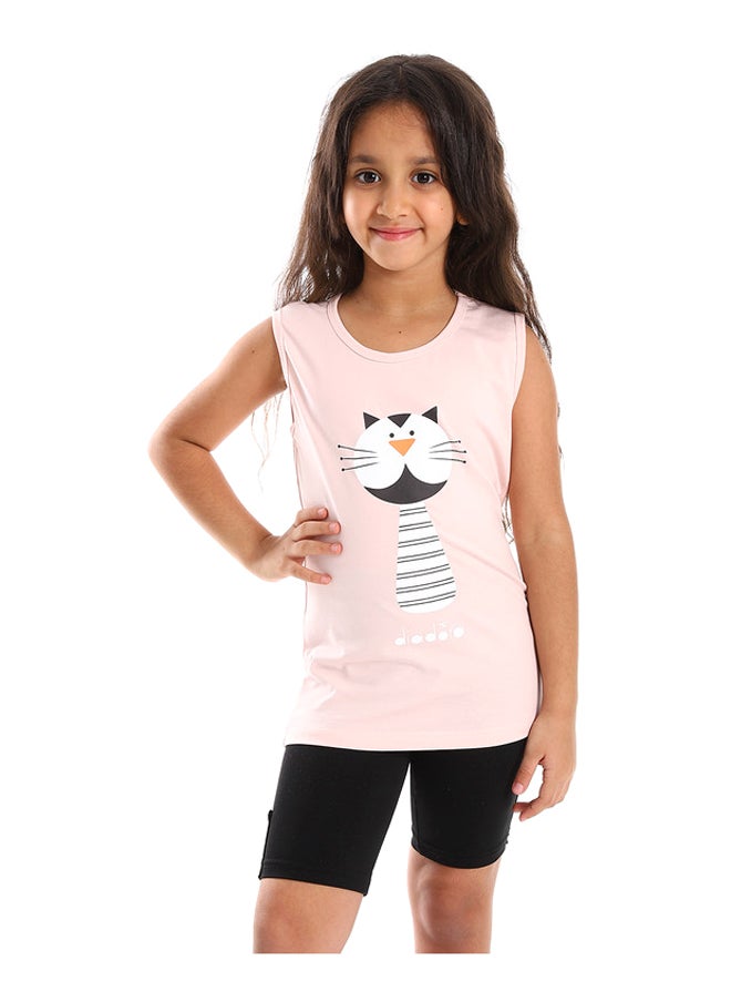 DIADORA Girls Cotton Printed Sleeveless T-Shirt  - Image 1