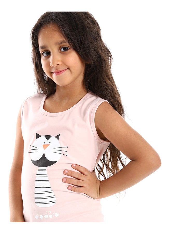 DIADORA Girls Cotton Printed Sleeveless T-Shirt  - Image 4