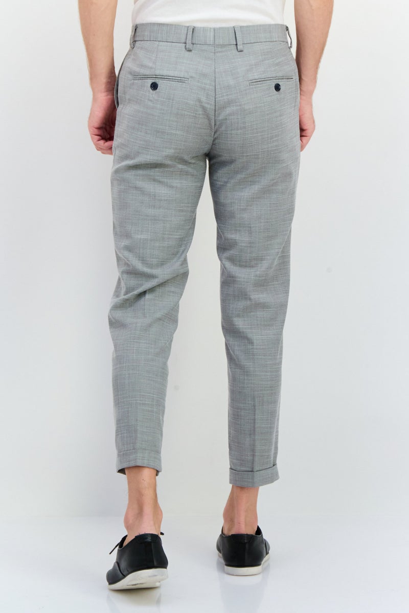 Sorbino Men Regular Fit Textured Dress Pants, Light Grey  - Image 3