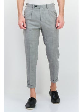 Sorbino Men Regular Fit Textured Dress Pants, Light Grey  - Image 1