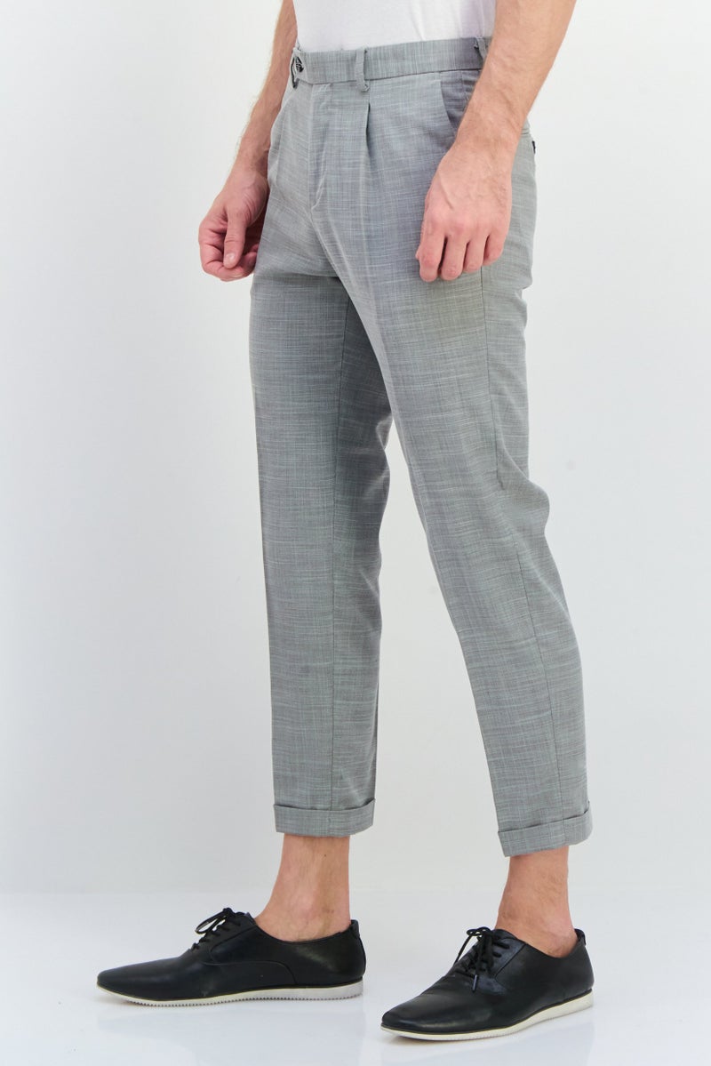 Sorbino Men Regular Fit Textured Dress Pants, Light Grey - Image 2