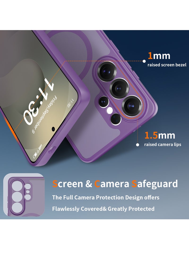 Adando Strong Magnetic Case for Samsung Galaxy S26 Ultra 5G, Compatible with Magsafe, Slim Translucent Matte Mil-Grade Drop Protection Rugged Magnetic Case (Dark Purple, Galaxy S26 Ultra 5G) - Image 3