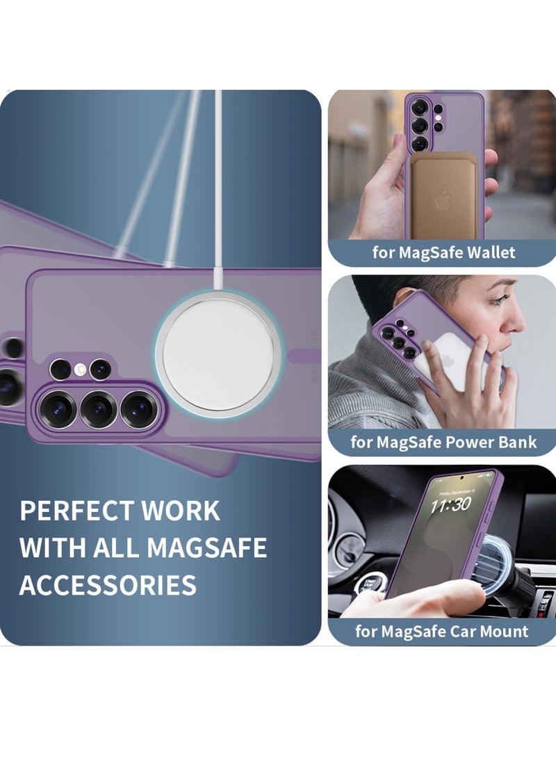 Adando Strong Magnetic Case for Samsung Galaxy S26 Ultra 5G, Compatible with Magsafe, Slim Translucent Matte Mil-Grade Drop Protection Rugged Magnetic Case (Dark Purple, Galaxy S26 Ultra 5G) - Image 2