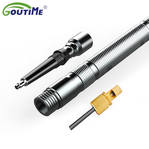 GOUTIME Trekking Pole Tactical Walking Stick, Lightweight Aluminum Hiking Pole for Men Women Seniors, Includes Carry Bag(7-Section Gray Handle) - Image 2
