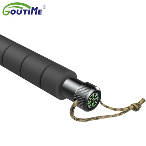 GOUTIME Trekking Pole Tactical Walking Stick, Lightweight Aluminum Hiking Pole for Men Women Seniors, Includes Carry Bag(7-Section Gray Handle) - Image 3