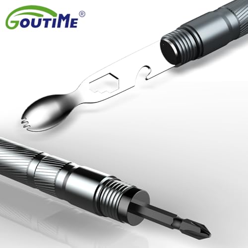 GOUTIME Trekking Pole Tactical Walking Stick, Lightweight Aluminum Hiking Pole for Men Women Seniors, Includes Carry Bag(7-Section Gray Handle) - Image 5