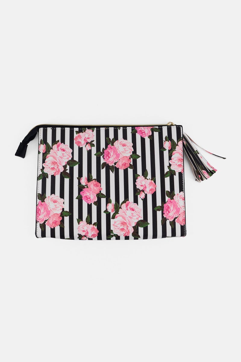 bebe Women Floral Pattern Vanity Bag, Multicolor - Image 1